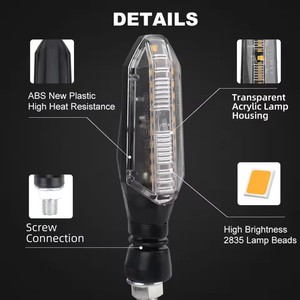2 Luces Traseras de Señalización para Motocicleta, 12 LED Amarillos, Luz <span class=keywords><strong>Intermitente</strong></span> de Giro, Luces de Dirección Intermitentes, Indicador de Frenado - Product Image 2