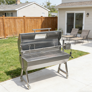Asador giratorio Spartan <span class=keywords><strong>con</strong></span> capucha de acero inoxidable de 1200 mm <span class=keywords><strong>para</strong></span> jardín - Product Image 2