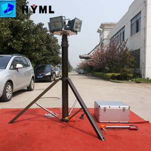 Poste de luz LED de jardín cuadrado portátil Material de aluminio duradero con mástil de bloqueo de pasador de anillo y trípode para uso en exteriores en la calle - Product Image 6