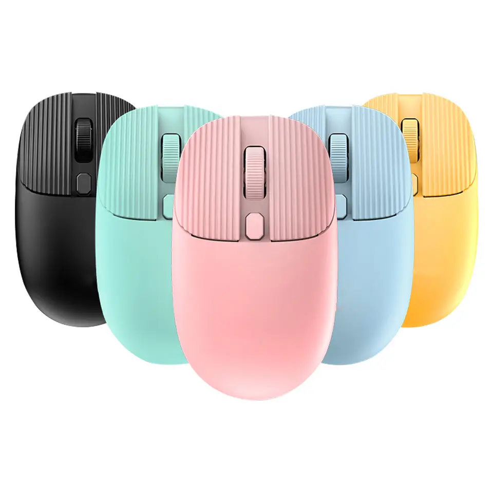 Factory Price Colorful Mouse Ergonomic Office dual 2.4G Bluetooth USB Receiver Mini Cute Wireless Mice Home Office