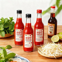 Bouteille en verre transparente ronde avec bouchon en plastique 3oz 5oz 150ml 8oz, idéale pour le ketchup, la sauce chili, la sauce tomate et la sauce soja