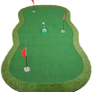 屋内/屋外用のリアルな芝を備えたゴルフパッティンググリーンマット、男性用のゴルフ練習トレーニングエイド