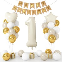 Película de aluminio de 40 pulgadas para niño/niña de un año, traje de globo de cumpleaños Digital, papel de decoración de fondo con bandera de cola de pez de látex
