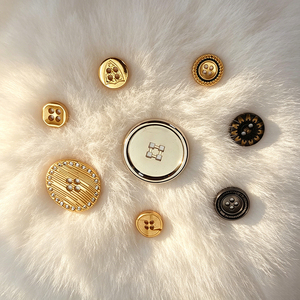 Custom Engraved Embossed Brass Shank Round <b>Buttons</b> Super High Polished Gold Zinc Alloy <b>Buttons</b> for DIY Metal Decor - Product Image 2