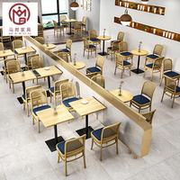 Bancs de stand de restauration rapide canapé carré café café bois restaurant commercial meubles table et chaise ensemble de sièges