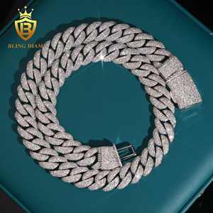 Promo <span class=keywords><strong>Fashion</strong></span> Rantai Cuban 15mm Perak 925 Berlapis Moissanite Perhiasan Mewah VVS Moissanite Gaya HipHop Lolos Tes Berlian dengan GRA - Product Image 5