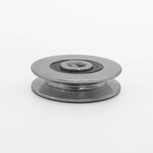 ล้อเลื่อนเหล็กแบบนูนร่องยู พร้อมร่องวี ตัวยึดแบบมีลูกปืน สำหรับรางโลหะ - Product Image 6