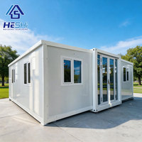 Maison conteneur extensible en UPVC avec drainage intégré, 30 pieds, 40 pieds, 1, 2 ou 3 chambres, de luxe, pliable, mobile, en acier, personnalisée, type bungalow