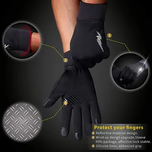 Tennis tactiles réfléchissantes personnalisées pour hommes, gants de Sport, pour la course, collection