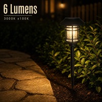 Lampe solaire noire à piquet pour aménagement paysager, éclairage extérieur pour pelouse et allée avec panneau solaire de 46 x 40 mm