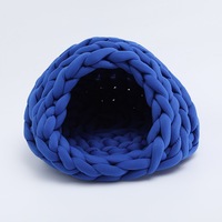 Couverture de lit pour chat en bande de tissu double face, tricotée en fil épais style islandais, pour lit DIY pour chien et chat, en tissu tissé fait main, pour l'été