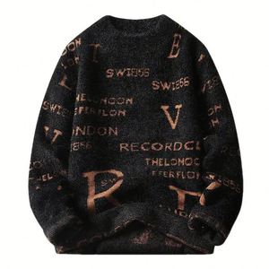Winter Custom Logo Oem Jacquard Knitwear Men Clothes Men <b>Pullover</b> <b>Sweater</b> Crew Neck Cotton Standard Knitted 100% Cotton - Product Image 3