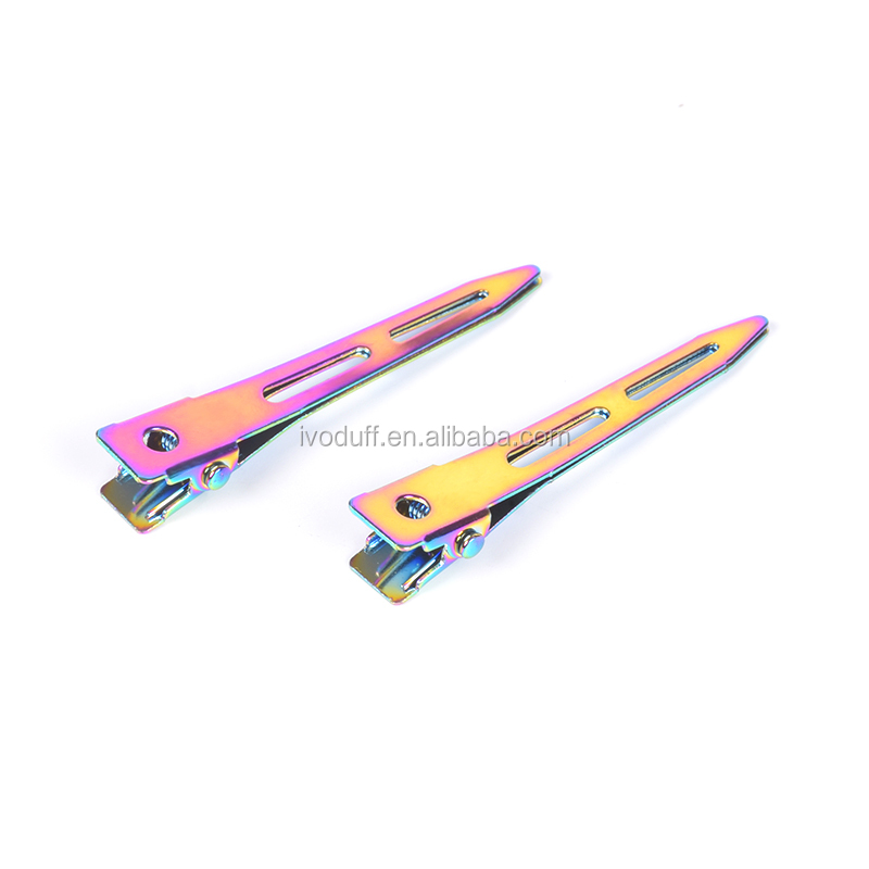 Металлическая Заколка-крокодил аксессуары Радужный зажим для волос