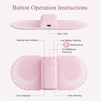 OSTO Smart Wireless TENS EMS con Calor, 10 Modos, 30 Intensidades, Alivio del Dolor Menstrual Abdominal, Parche Rosa Recargable Inalámbrico
