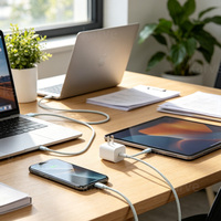 Cable USB C Multi-Puerto Trenzado, Kit de Cables de Carga para Teléfono Móvil USB-A Tipo-C/ Carga Rápida, Transferencia de Datos, Duradero