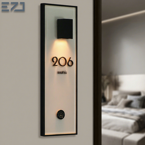 Placa de número de puerta de Hotel de madera personalizada EZD, señal de número de habitación de Hotel para números de apartamento, señal de puerta de Hotel - Product Image 1