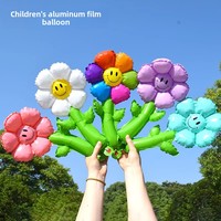 Ballon tournesol à main feuille d'aluminium pour visage marguerite gonflable pour scène d'anniversaire de la maternelle sac de décrochage de Noël