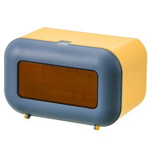 <b>Wall</b> Mounted Tissue <b>Box</b> Yellow Blue Rectangular No Drilling Required Bathroom Paper Holder Multipurpose Storage <b>Box</b> - Product Image 5