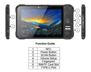 8-inchn 4G réseau Barcode Scanning Reconnaissance d'empreintes digitales NFC RFID android <span class=keywords><strong>windows</strong></span> tablette robuste industrielle - Product Image 4