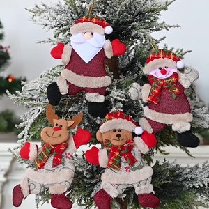 Grosir ornamen Natal hadiah Natal boneka mainan pohon manusia salju Santa Claus dekorasi Natal untuk rumah Tahun Baru - Product Image 5