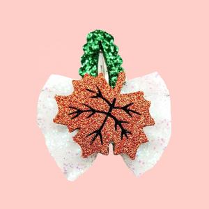 Nouvelle Collection – Barrettes Cheveux Feuilles d'Érable Automnales Scintillantes pour Filles – Lot de 2 - Product Image 2
