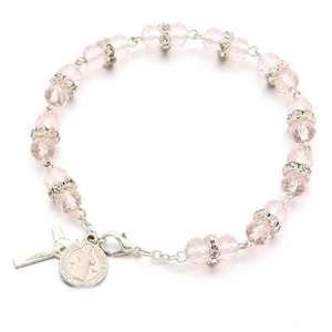 Pulsera católica <span class=keywords><strong>de</strong></span> cuentas <span class=keywords><strong>de</strong></span> cristal colorido <span class=keywords><strong>Rosario</strong></span> <span class=keywords><strong>dedo</strong></span> bautismo rosarios pulsera <span class=keywords><strong>de</strong></span> cuentas <span class=keywords><strong>de</strong></span> imitación para bautismo bautizo - Product Image 3