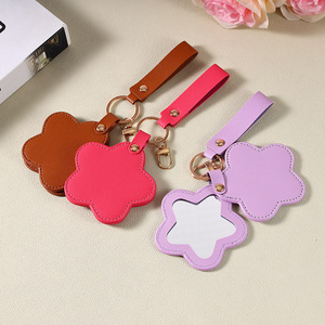Rotating Lightweight Keychain Mirror for Travel,Mirror with Keychain & Strap,Portable Makeup Mirror for Daily Carry & Gift
