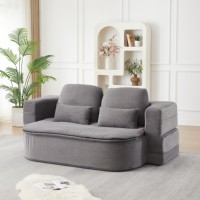 Canapé-lit pliable gris moderne convertible pour salon et chambre à coucher