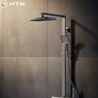 Ensemble de douche thermostatique numérique de luxe, en laiton blanc, douche de pluie, douche de cascade