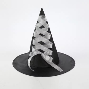 Sombrero de bruja de <span class=keywords><strong>Halloween</strong></span> negro con corsé de cinta con cordones <span class=keywords><strong>disfraz</strong></span> de <span class=keywords><strong>Halloween</strong></span> para mujeres mamás maestra - Product Image 3