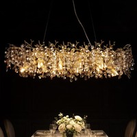 Lustre moderne et luxueux en cristal, éclairage pour salle à manger, restaurant, luminaires de plafond en cristal en forme de branches d'arbre