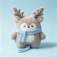 ODM/OEM Personnalisé, Conception IA, Charm de sac en peluche flocon de neige mignon, Pendentif en peluche série hiver, Vente en gros personnalisée, Usine de jouets en peluche