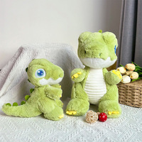 Peluche Dinosaure T-Rex Vert Personnalisable en Coton PP, Jouet en Peluche Mignon de Dessin Animé