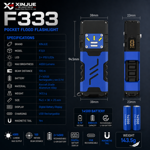 XINJUE F333Outdoor Aluminum Alloy <strong>Flashlight</strong> F333 Mini Portable Multi-function Magnetic Charging Strobe Mode Long <strong>EDC</strong> - Product Image 2