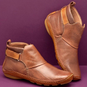 Venta al por mayor de tacones otoño invierno cálido Martin zapatos de la Pu mujeres botas de tobillo - Product Image 5