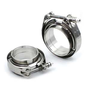 Kits de réparation de tuyaux d'échappement robustes, collier de serrage en <span class=keywords><strong>V</strong></span> en acier inoxydable 1,5 pouce, collier de serrage en <span class=keywords><strong>V</strong></span> standard et brides pour voitures universelles - Product Image 1