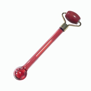Masajeador Facial y Ocular de Piedra Roja con Rodillo de Bolas Pequeñas Desmontable y Bola Redonda Refrigerante para Aliviar la Hinchazón - Product Image 5