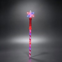 Bâton lumineux flocon de neige de 78 cm, jouet lumineux en plastique ABS pour enfants, fête de Noël, vente en gros, logo personnalisé et faible MOQ