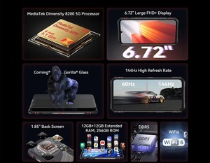 Cubot KINGKONG Star 2 OCTA Core IP68สมาร์ทโฟน5G ที่ทนทานเป็นพิเศษ4Nm MTK D8200 24GB RAM(12 + 12GB)+ 256GB รอม6.72-144Hz - Product Image 3