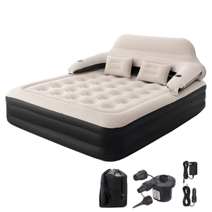 Colchón Inflable de PVC Resistente, Cama de Aire Autoinflable para Campamento, Bomba Eléctrica Integrada, Cabecera Plegable, para Exteriores y Parques - Product Image 1