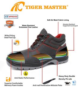 Cuir noir résistant à l'huile anti-dérapant semelle en polyuréthane Anti-crevaison orteil en acier <span class=keywords><strong>S3</strong></span> travail Construction chaussures de <span class=keywords><strong>sécurité</strong></span> pour hommes orteil en acier - Product Image 6