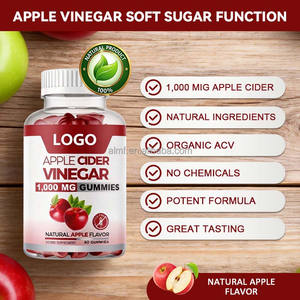Integratore Alimentare Naturale al Gusto di Mela 1000mg Senza Glutine 60 Gomme per il Supporto Digestivo all'Aceto di Sidro di Mela - Product Image 3
