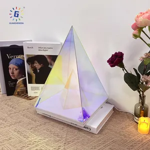 High Quality Colorful Acrylic Magic Infinity Pyramid 3D Led Night Light Usb Desk Lamp