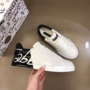 Zapatillas de Skateboard para Hombre, Estilo Europeo, Nuevas, con Cordones, de Piel Sintética con Diseño de Calavera, Blancas, Casuales, Combinables con Todo, a la Moda - Product Image 1