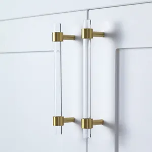 Lucite Drawer Pulls Griffe Gold Clear Dresser Pulls Knob Küchen schrank Türgriffe Pull Knobs Closet Acryl Griffe