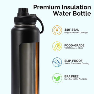 <span class=keywords><strong>Bouteille</strong></span> d'eau <span class=keywords><strong>sport</strong></span> <span class=keywords><strong>isotherme</strong></span> en acier inoxydable de 32 oz, sans BPA, anti-fuite, avec couvercle à paille, idéale pour le camping et la salle de <span class=keywords><strong>sport</strong></span> - Product Image 2