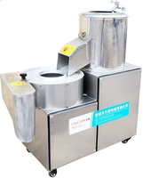 Hete Aanbieding Semi-automatische Elektrische Motor Multifunctionele Groente Fruit Aardappel Schil- en Snijmachine SUS 304 RVS