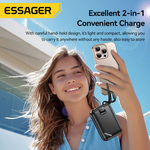 Batterie Externe Portable <span class=keywords><strong>Essager</strong></span> ES-D025 65W 20000Mah avec Charge Rapide pour Ordinateur Portable, Câbles Intégrés et Affichage LED - Product Image 4