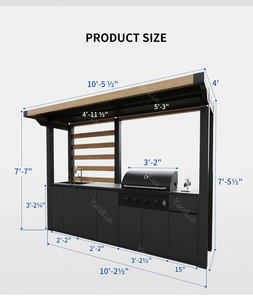 <span class=keywords><strong>Cocina</strong></span> Premium para exteriores: aleación <span class=keywords><strong>de</strong></span> aluminio duradera, <span class=keywords><strong>módulos</strong></span> multifuncionales, ideal para reuniones <span class=keywords><strong>de</strong></span> jardín y patio - Product Image 3