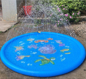 Tapis de jeu gonflable aquatique pour bébé de 100 cm, tapis de jeu d'extérieur pour l'été, tapis de jeu aquatique avec <span class=keywords><strong>arroseur</strong></span>, <span class=keywords><strong>jouet</strong></span> pour jouer dans l'eau - Product Image 2